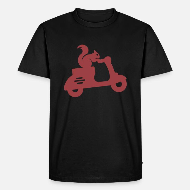 Eichhörnchen Moped - Männer Premium Bio T-Shirt - Schwarz