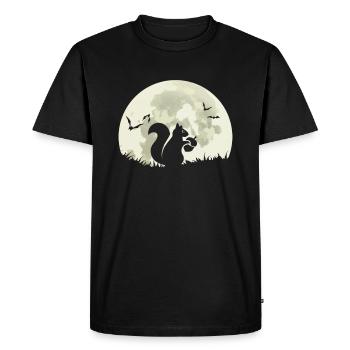 Écureuil lune chauve-souris - T-shirt Premium bio Homme - noir - Devant - Nico (187cm)