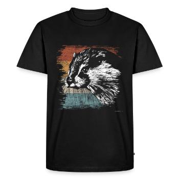 Otter Marten furet - T-shirt Premium bio Homme - noir - Devant - Nico (187cm)