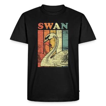 Swan bird - Men's Premium Organic T-Shirt - black - Front - Nico (187cm)