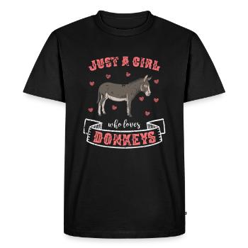 Âne pays fille - T-shirt Premium bio Homme - noir - Devant - Nico (187cm)