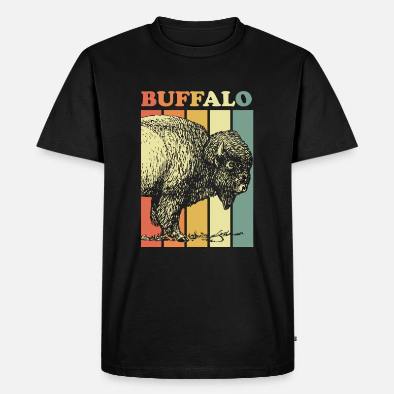 Büffel - Männer Premium Bio T-Shirt - Schwarz