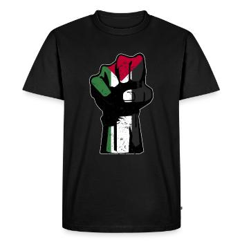 Drapeau de poing palestinien - T-shirt Premium bio Homme - noir - Devant - Nico (187cm)