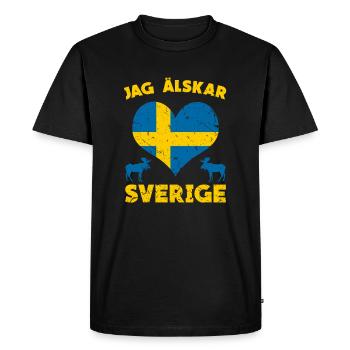 Suède Coeur - T-shirt Premium bio Homme - noir - Devant - Nico (187cm)