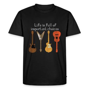 Guitar electric guitar - Men's Premium Organic T-Shirt - black - Front - Nico (187cm)