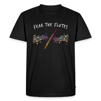 Morceau de musique de flûte - T-shirt Premium bio Homme - noir - Devant - Nico (187cm)