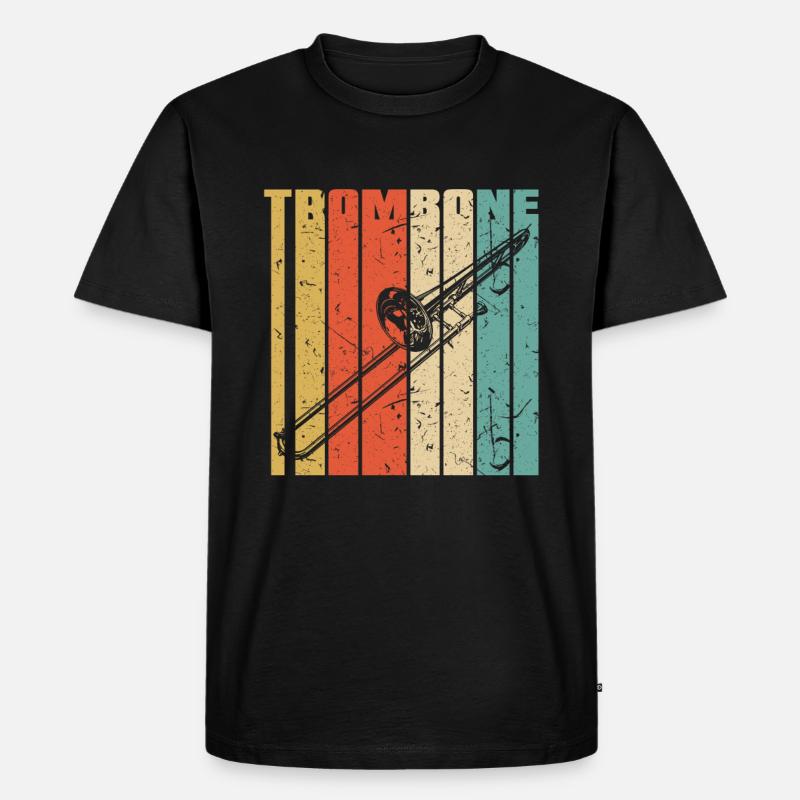 Posaune Trompete - Männer Premium Bio T-Shirt - Schwarz