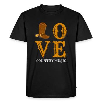 Country Musique Far West - T-shirt Premium bio Homme - noir - Devant - Nico (187cm)