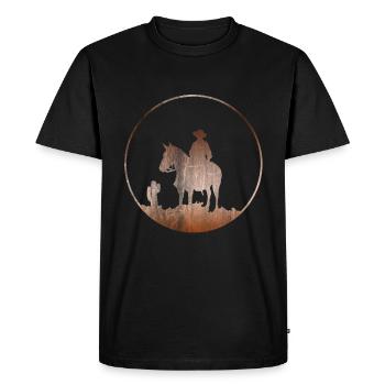 Cow-boy - T-shirt Premium bio Homme - noir - Devant - Nico (187cm)