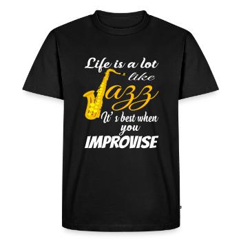 Jazz musiciens - T-shirt Premium bio Homme - noir - Devant - Nico (187cm)