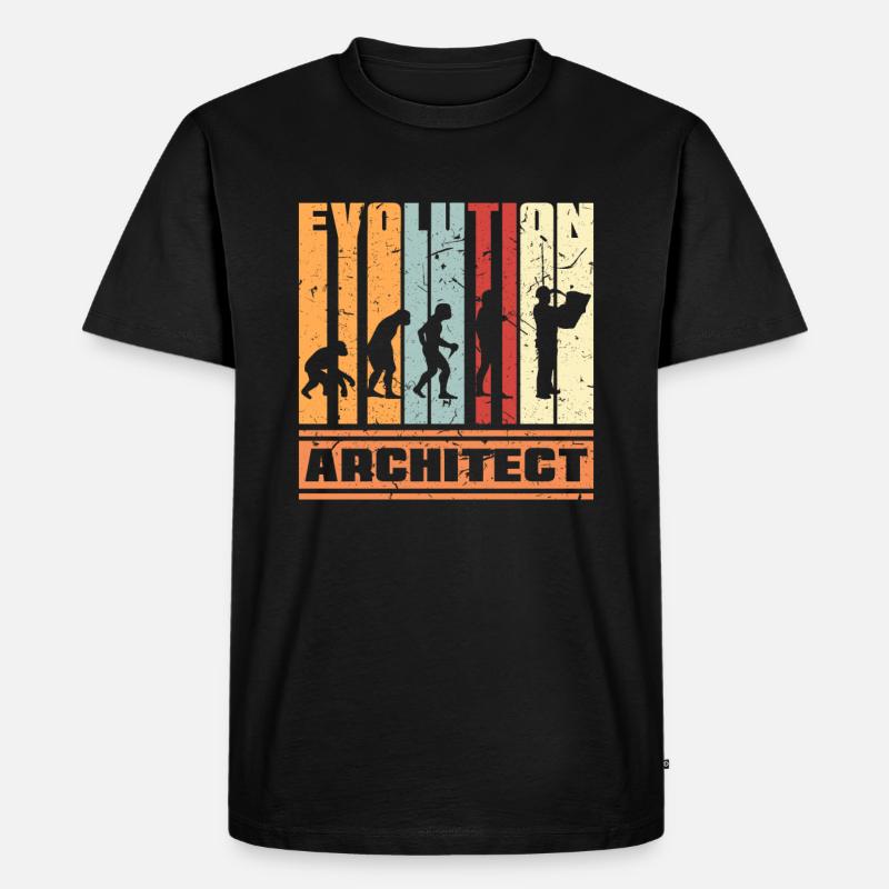 Evolution Architektur - Männer Premium Bio T-Shirt - Schwarz