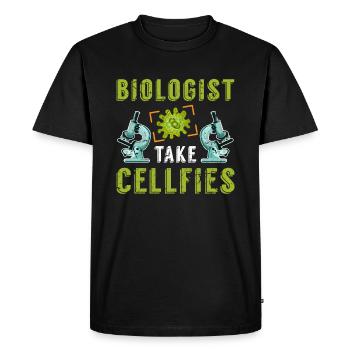 Microscope cells - Men's Premium Organic T-Shirt - black - Front - Nico (187cm)