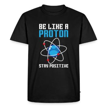 Proton atomique - T-shirt Premium bio Homme - noir - Devant - Nico (187cm)