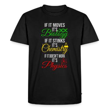 Biology Chemistry Physics - Men's Premium Organic T-Shirt - black - Front - Nico (187cm)