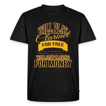 Clarinet passion - Men's Premium Organic T-Shirt - black - Front - Nico (187cm)