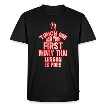 Muay Thai lessons - Men's Premium Organic T-Shirt - black - Front - Nico (187cm)