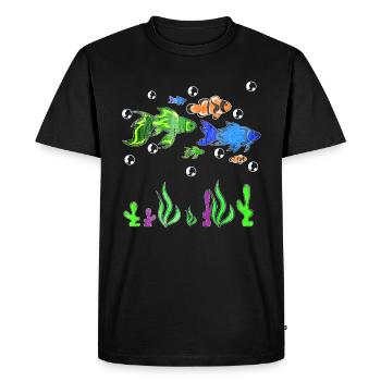Créatures aquatiques - T-shirt Premium bio Homme - noir - Devant - Nico (187cm)