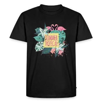 Le paradis de l’été - T-shirt Premium bio Homme - noir - Devant - Nico (187cm)
