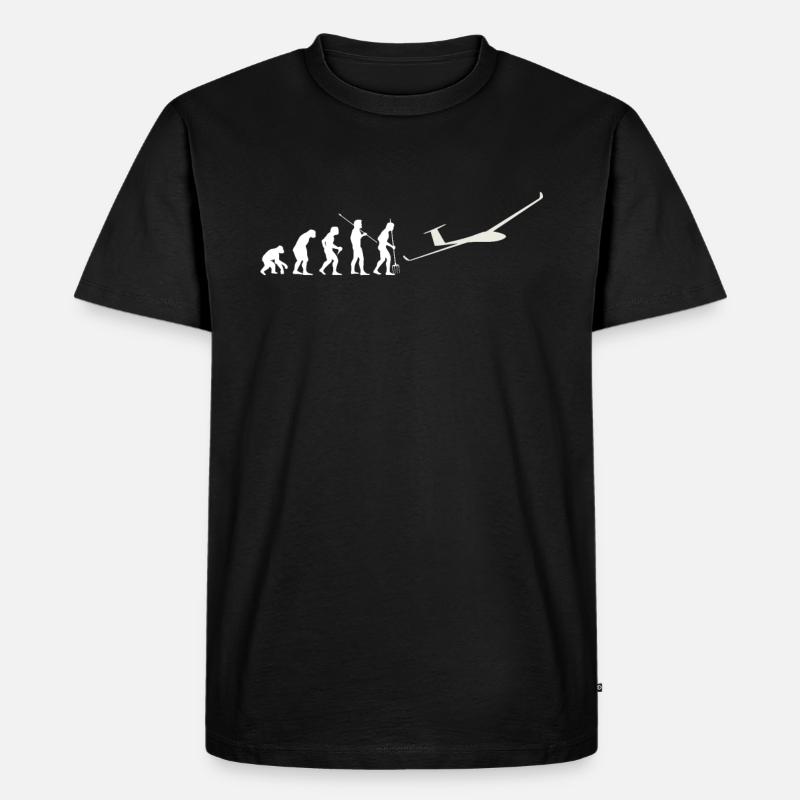 Segelfliegen Evolution - Männer Premium Bio T-Shirt - Schwarz