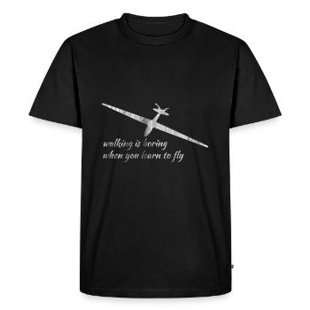 Glider pilot running plane - Men's Premium Organic T-Shirt - black - Front - Nico (187cm)