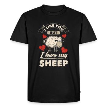Sheep animal lover - Men's Premium Organic T-Shirt - black - Front - Nico (187cm)