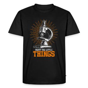 Biology microscope - Men's Premium Organic T-Shirt - black - Front - Nico (187cm)