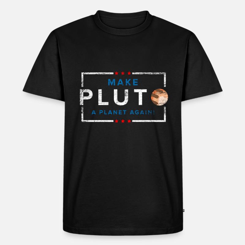 Planet Pluto - Männer Premium Bio T-Shirt - Schwarz
