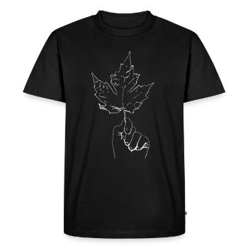 Feuille d'érable main - T-shirt Premium bio Homme - noir - Devant - Nico (187cm)