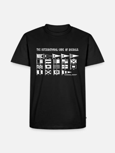 Signal Flagge Code Seefahrer - Männer Premium Bio T-Shirt - Schwarz