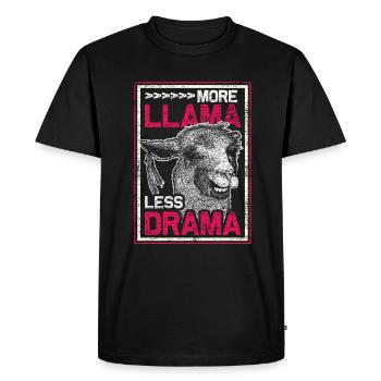 lama - Men's Premium Organic T-Shirt - black - Front - Nico (187cm)