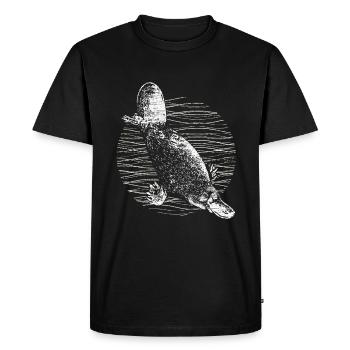 Castor platypus - T-shirt Premium bio Homme - noir - Devant - Nico (187cm)