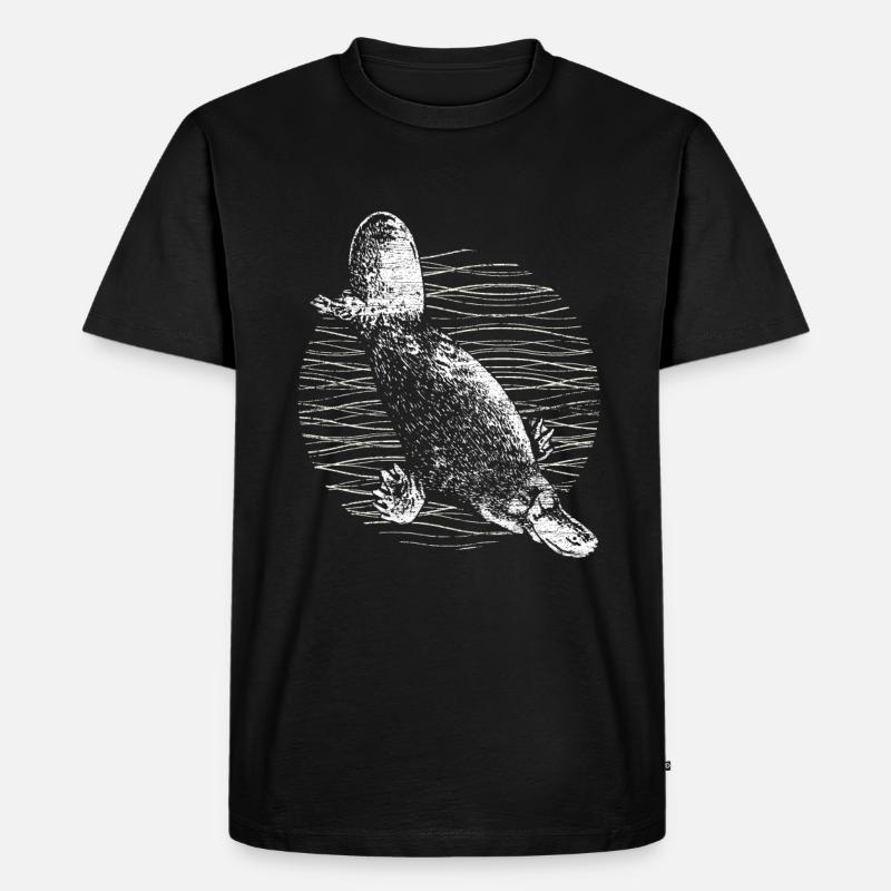 Schnabeltier Biber - Männer Premium Bio T-Shirt - Schwarz