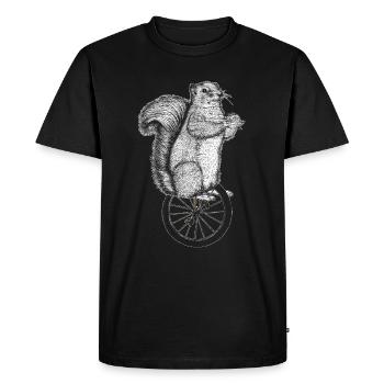 Monocycle écureuil - T-shirt Premium bio Homme - noir - Devant - Nico (187cm)