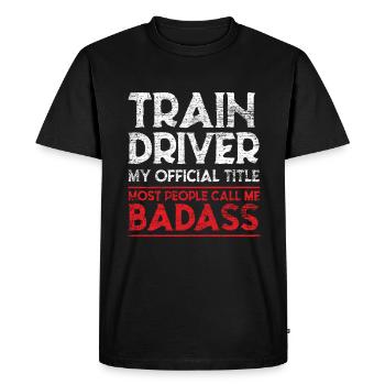 Conducteurs de train - T-shirt Premium bio Homme - noir - Devant - Nico (187cm)