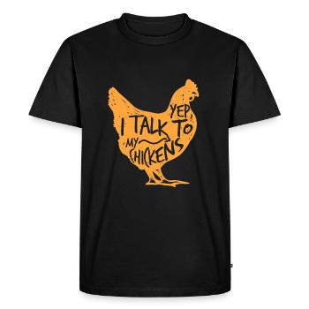 Amoureux du poulet - T-shirt Premium bio Homme - noir - Devant - Nico (187cm)