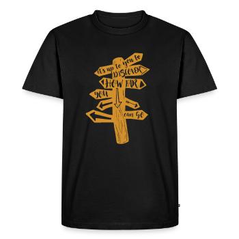Tour du monde aventure - T-shirt Premium bio Homme - noir - Devant - Nico (187cm)