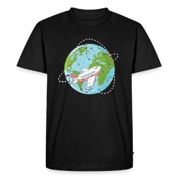 Tour du monde - T-shirt Premium bio Homme - noir - Devant - Nico (187cm)
