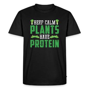 Vegetarian Balanced diet - Men's Premium Organic T-Shirt - black - Front - Nico (187cm)
