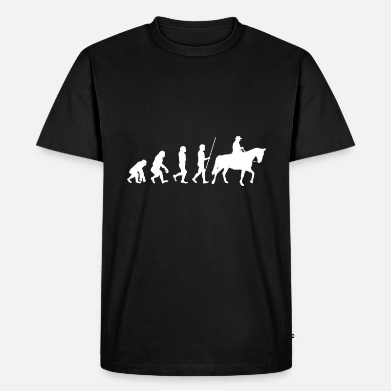 Evolution Reiter - Männer Premium Bio T-Shirt - Schwarz