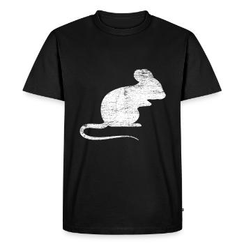 Souris animal mignon - T-shirt Premium bio Homme - noir - Devant - Nico (187cm)