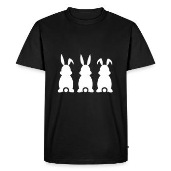 Oreilles de lapin - T-shirt Premium bio Homme - noir - Devant - Nico (187cm)