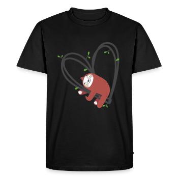 Sloth passion - Men's Premium Organic T-Shirt - black - Front - Nico (187cm)