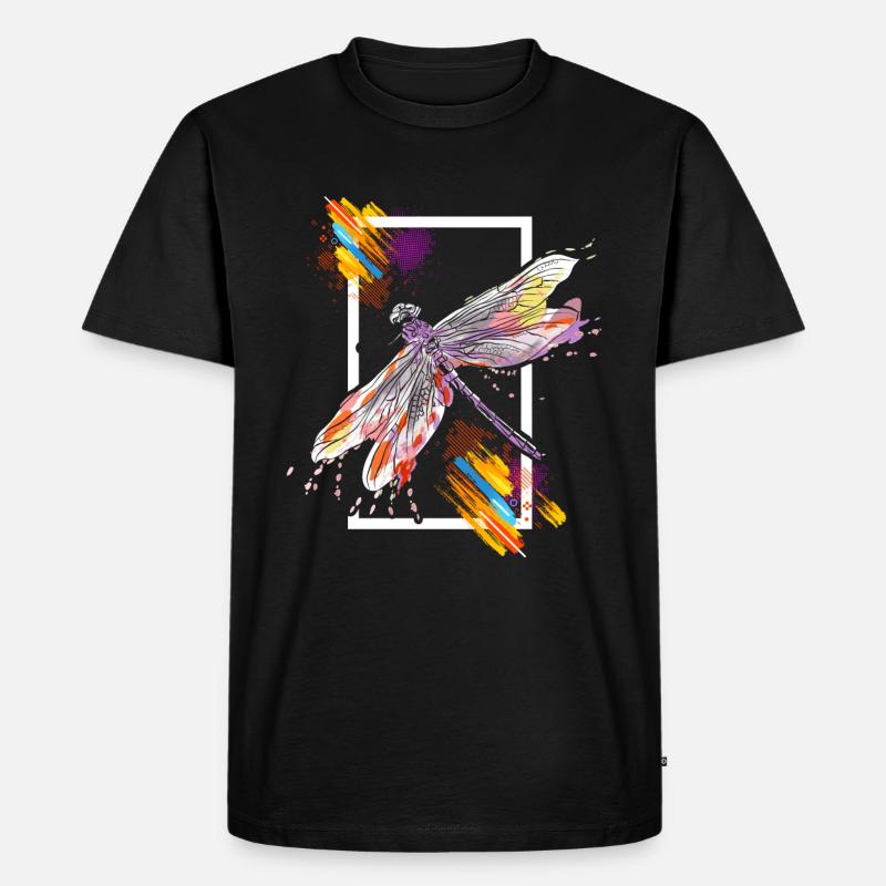 Libelle - Männer Premium Bio T-Shirt - Schwarz