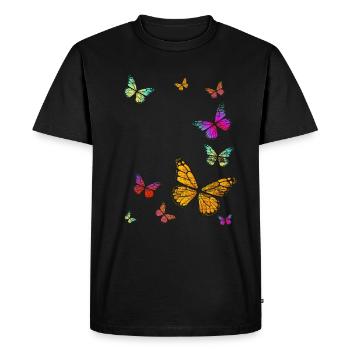 Essaim de papillons - T-shirt Premium bio Homme - noir - Devant - Nico (187cm)