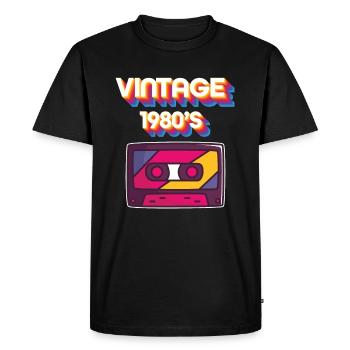 Music 80s - Men's Premium Organic T-Shirt - black - Front - Nico (187cm)