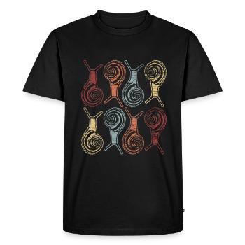 Animaux escargots - T-shirt Premium bio Homme - noir - Devant - Nico (187cm)