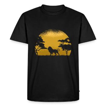 Lion Africa - Men's Premium Organic T-Shirt - black - Front - Nico (187cm)