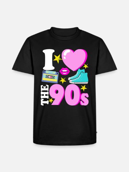 Jeg elsker 90'erne Pop Art 90s 90s gave - Herre Premium økologisk T-shirt - sort