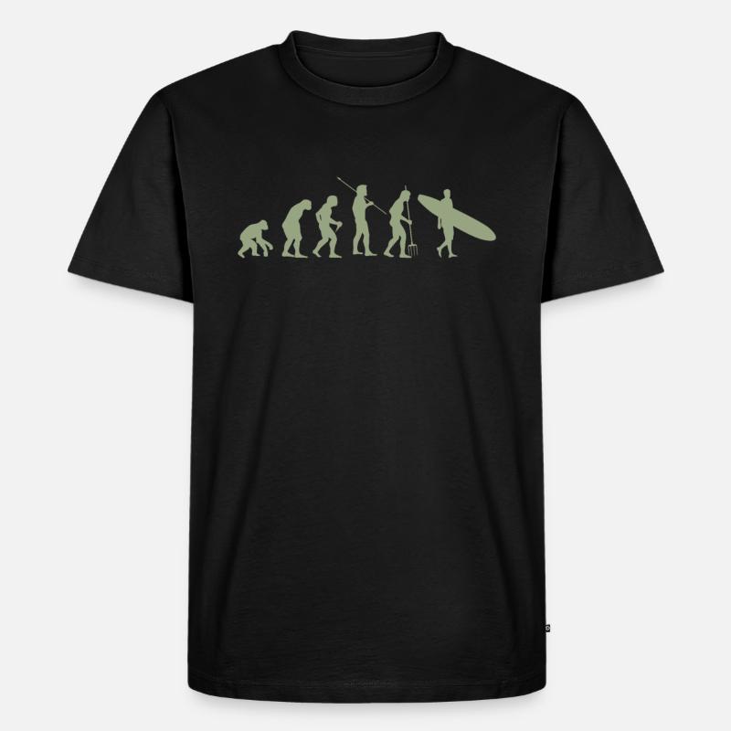Surfing Evolution - Men's Premium Organic T-Shirt - black