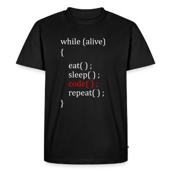 Computer Scientist Hobby - Men's Premium Organic T-Shirt - black - Front - Nico (187cm)